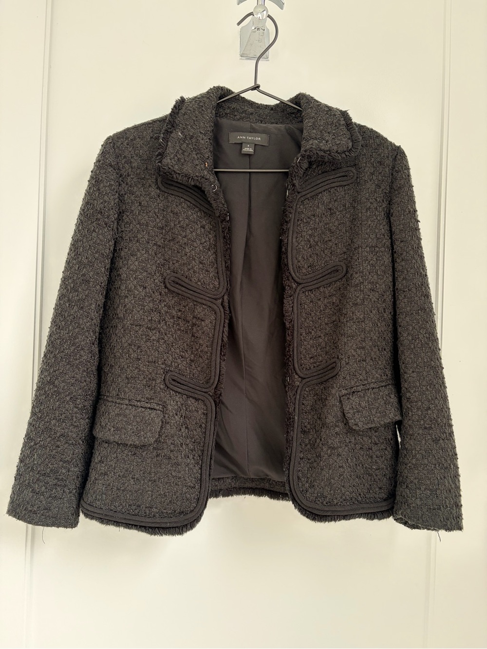 Ann Taylor black Textured Bouclé Jacket